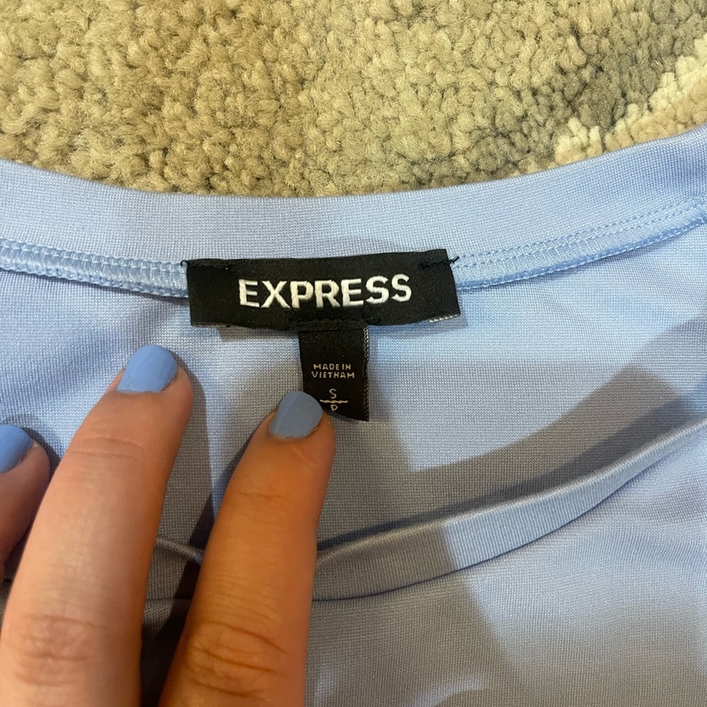 Express Light Blue Dressy Top - Picture 2 of 3
